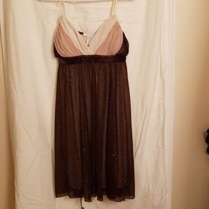 Strapless party dress.